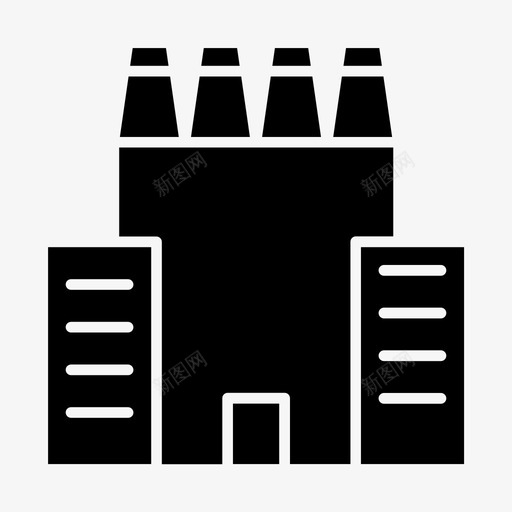 工厂建筑制造图标svg_新图网 https://ixintu.com 制造 工厂 废物 建筑 标志