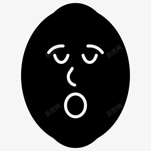 惊讶的柠檬脸表情符号情感图标svg_新图网 https://ixintu.com 情感 惊讶的柠檬脸 表情符号 表情符号矢量图标