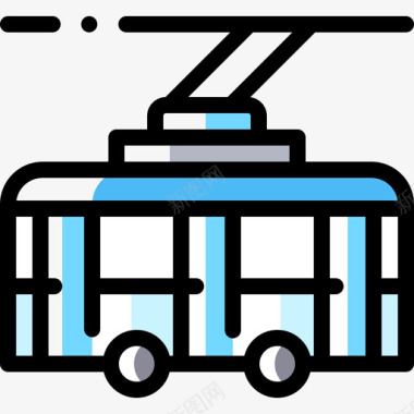 无轨电车公共交通13颜色省略图标图标