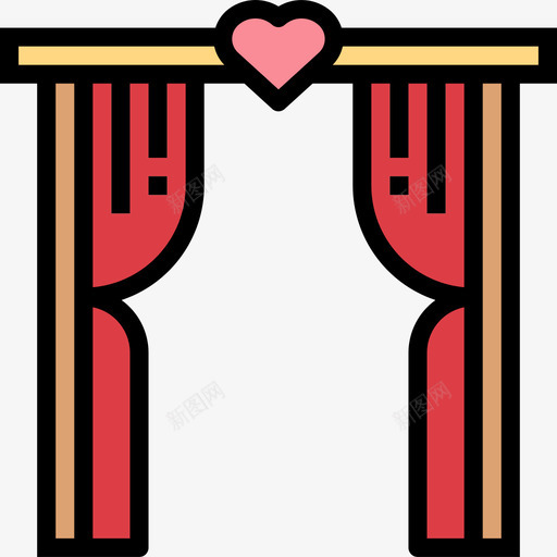 结婚拱门蜜月2线性颜色图标svg_新图网 https://ixintu.com 线性颜色 结婚拱门 蜜月2