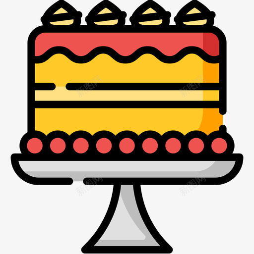 蛋糕派对67线性颜色图标svg_新图网 https://ixintu.com 派对67 线性颜色 蛋糕