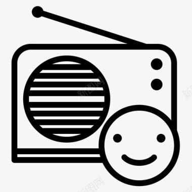 收音机技术多媒体线性图标图标