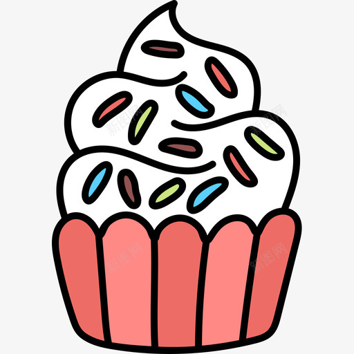 纸杯蛋糕面包店63彩色图标svg_新图网 https://ixintu.com 彩色 纸杯 蛋糕 面包店