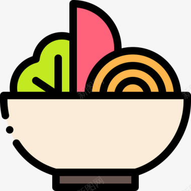 沙拉美食19原色图标图标
