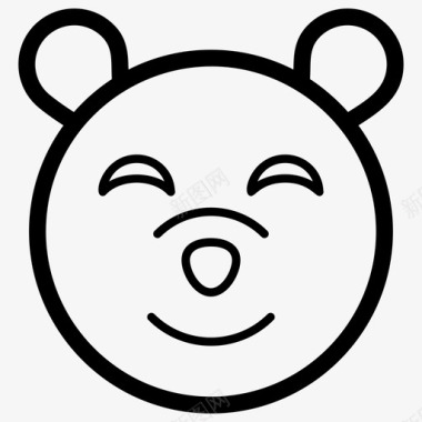熊脸熊头表情符号图标图标