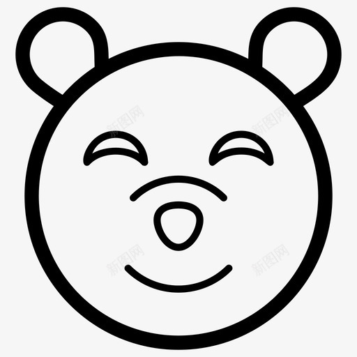 熊脸熊头表情符号图标svg_新图网 https://ixintu.com 向量 图标 情感 熊头 熊脸 矢量熊头标志 符号 表情