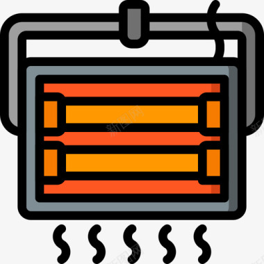 散热器暖气5线性颜色图标图标