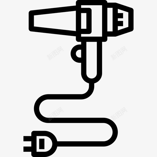 吹风机家用电器线性图标svg_新图网 https://ixintu.com 吹风机 家用电器 线性