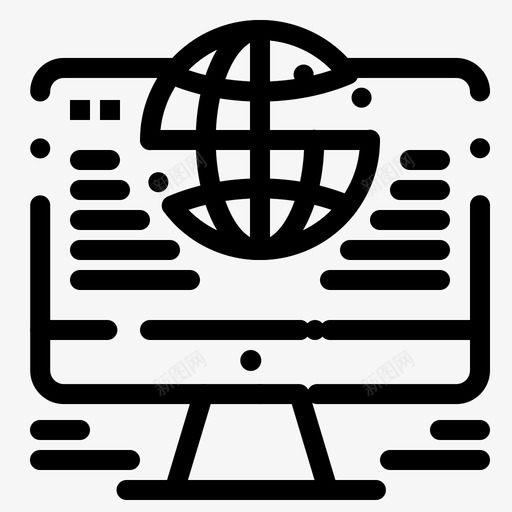 计算机连接地球仪图标svg_新图网 https://ixintu.com 互联网 地球仪 数据管理 网络 计算机 连接