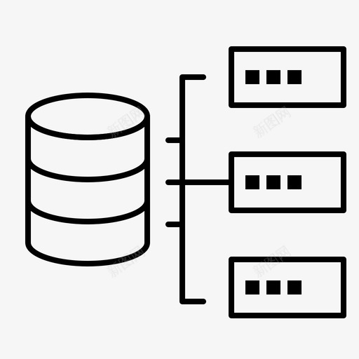 数据基础服务器图标svg_新图网 https://ixintu.com 基础 存储 数据 数据管理 服务器
