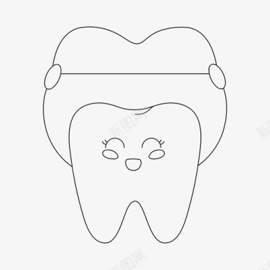 牙与冠牙齿护理牙科图标图标