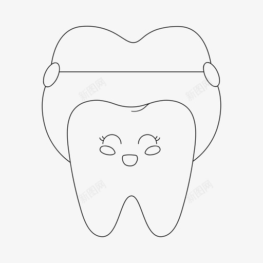 牙与冠牙齿护理牙科图标svg_新图网 https://ixintu.com kawaii 护理 牙科 牙齿