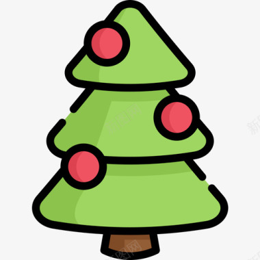 圣诞树119线形颜色图标图标