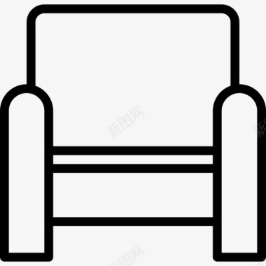扶手椅家具和家居装饰线性图标图标