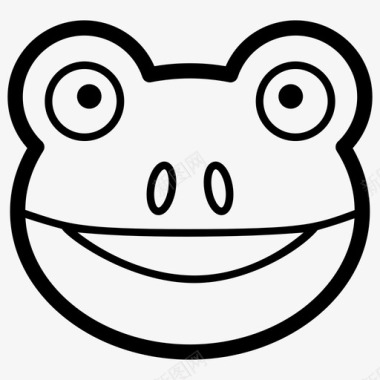 青蛙脸表情符号情感图标图标