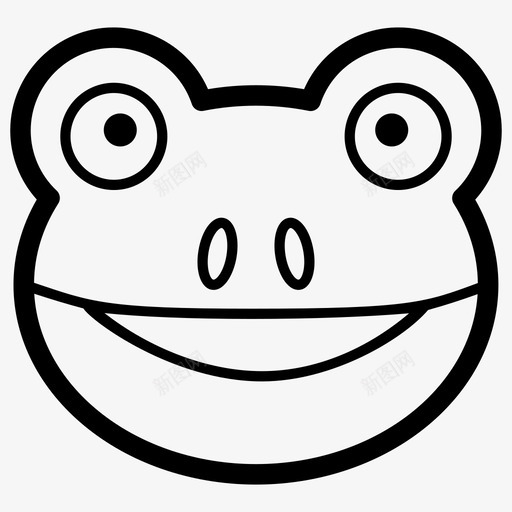青蛙脸表情符号情感图标svg_新图网 https://ixintu.com 向量 图标 情感 笑脸 符号 表情 青蛙