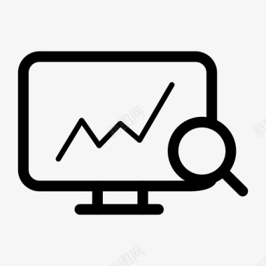 监视器放大镜办公室图标图标