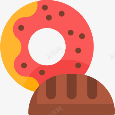 甜甜圈食品配送扁平图标图标