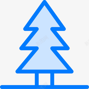松树树3蓝色图标图标