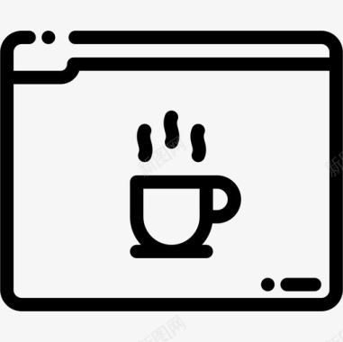 浏览器23号咖啡厅线性图标图标