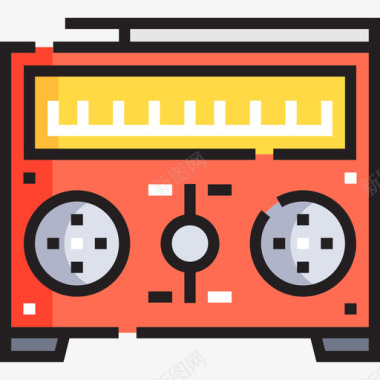 收音机硬件21线性颜色图标图标