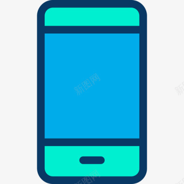 智能手机接口63线性颜色图标图标