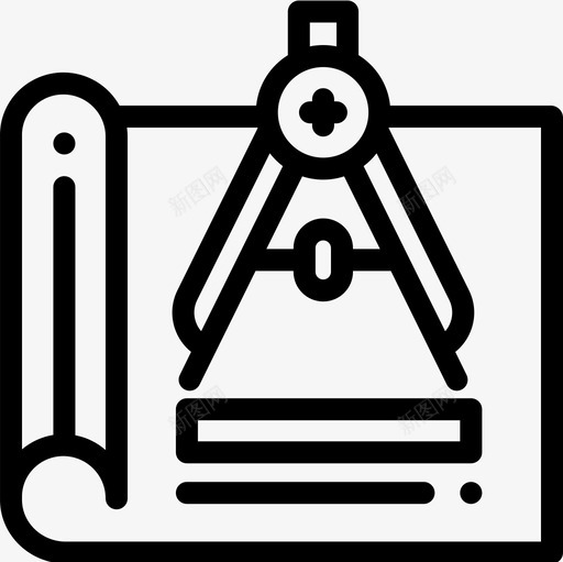 罗盘建筑19线性图标svg_新图网 https://ixintu.com 建筑 线性 罗盘