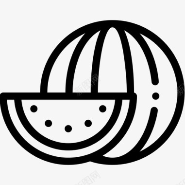 西瓜美食18线性图标图标