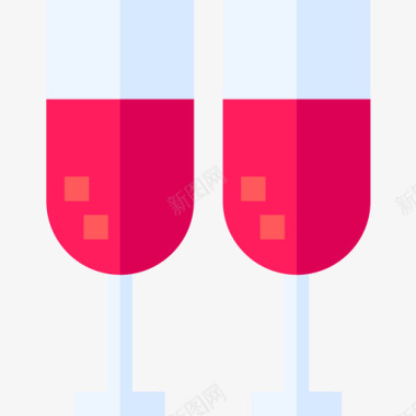 葡萄酒新年50平淡图标图标