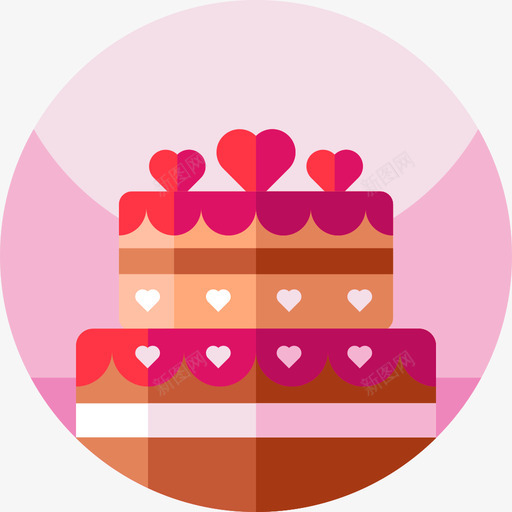 蛋糕情人节58平的图标svg_新图网 https://ixintu.com 平的 情人节 蛋糕