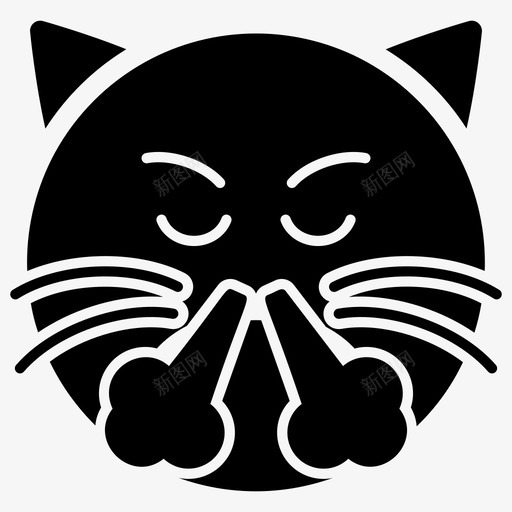 眨眼猫脸表情符号情感图标svg_新图网 https://ixintu.com 图标 情感 猫脸 眨眼 符号 表情