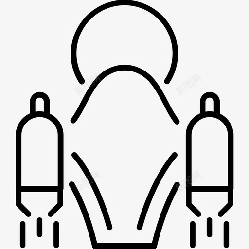 火箭包飞行运动图标svg_新图网 https://ixintu.com 喷气 火箭 背包 运动 运输 飞行
