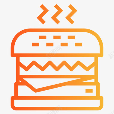 汉堡食物142梯度图标图标