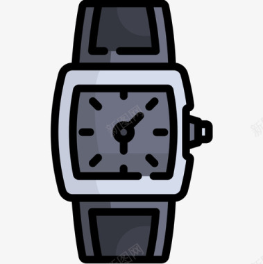手表奢侈品商店18线性颜色图标图标
