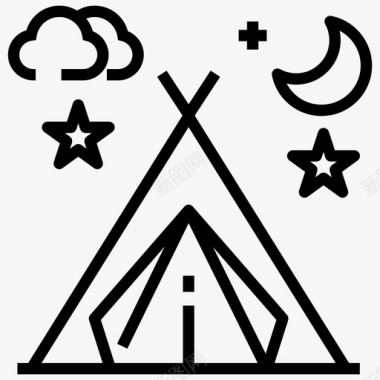 露营地露营帐篷风景图标图标