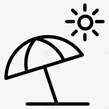 太阳伞第六季直线型图标图标