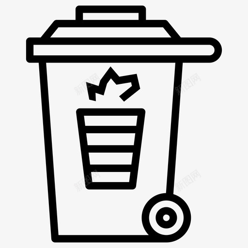 垃圾箱生态环境回收站图标svg_新图网 https://ixintu.com 回收垃圾 回收容器 回收站 垃圾箱 生态环境 零废物线图标