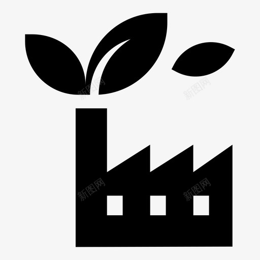 环保工厂生态绿色工业图标svg_新图网 https://ixintu.com 植物 环保工厂 生态 绿色工业 绿色能源图标