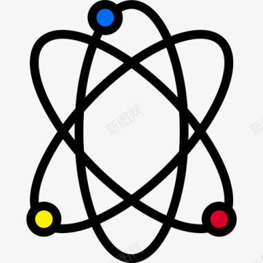 原子教育157线性颜色图标图标