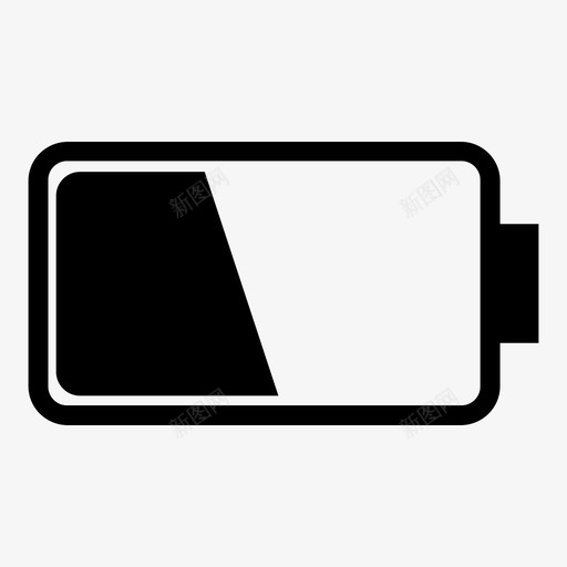 半电池电池电量电池状态图标svg_新图网 https://ixintu.com 半电池 手机电池 未连接电池 电池状态 电池电量