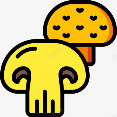蘑菇食品132线形颜色图标图标