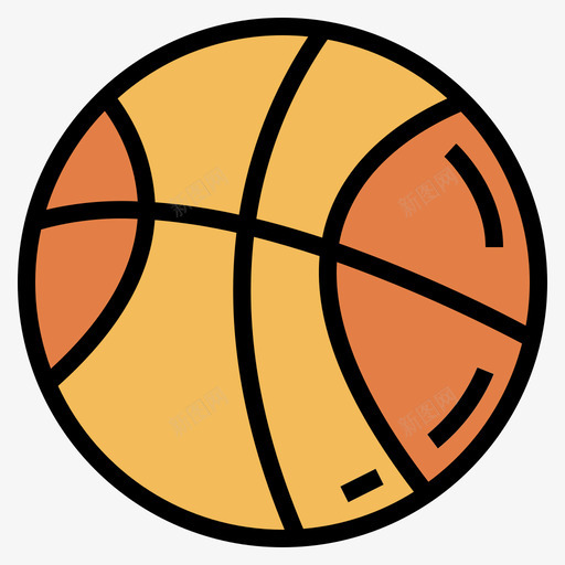 球篮球17线颜色图标svg_新图网 https://ixintu.com 篮球 颜色