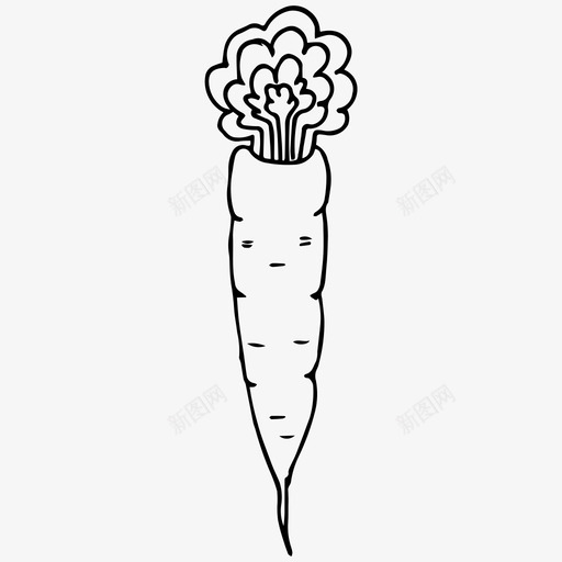 胡萝卜食物素描图标svg_新图网 https://ixintu.com 素描 胡萝卜 蔬菜 食物