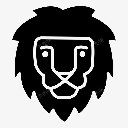 狮子动物脸图标svg_新图网 https://ixintu.com 动物 狮子 脸