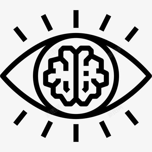 视觉大脑概念线性图标svg_新图网 https://ixintu.com 大脑 概念 线性 视觉