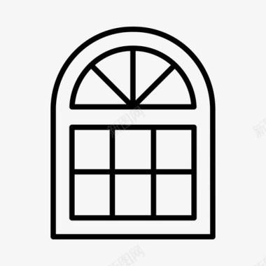 拱形窗建筑房屋图标图标