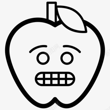 咧嘴笑苹果表情符号情感图标图标