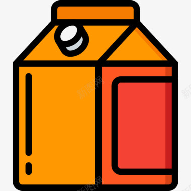 牛奶容器5线性颜色图标图标