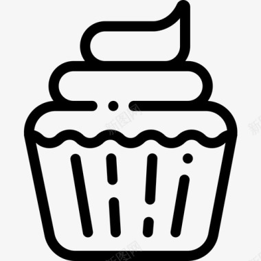 纸杯蛋糕婴儿淋浴16直系图标图标