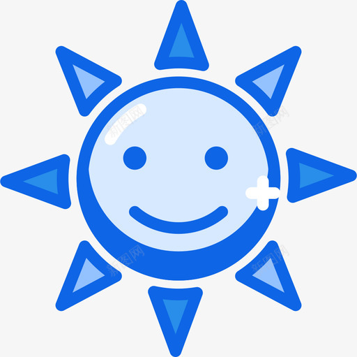 太阳天气204蓝色图标svg_新图网 https://ixintu.com 天气204 太阳 蓝色